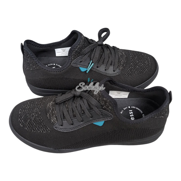 Vessi Weekend Mens 9 Asphalt Black on Black Waterproof Dyma-Tex Knit Sneaker - Picture 13 of 13